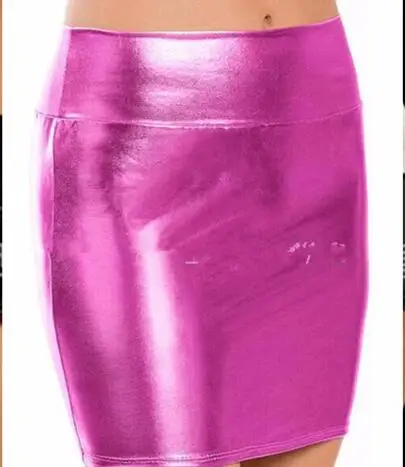 Soft PU Leather Skirts With High Waist Slim Hip Pencil Skirts Women Sexy Slim Tight leather Red /Black /Blue /Gray Skirts rose red