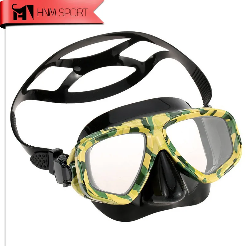 HNMSPORT Professional Camouflage Scuba Diving Mask Myopic Optical Lens