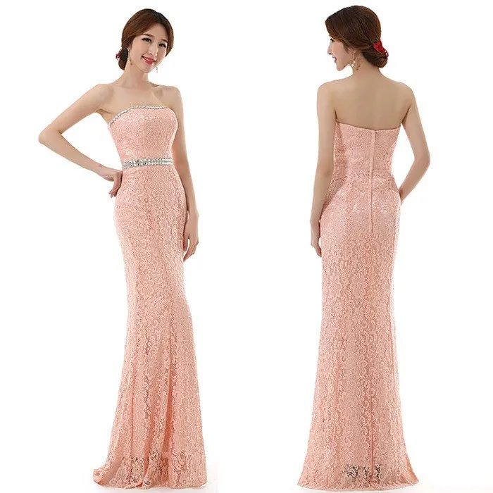 2014-Sweetheart-Neckline-Strapless-Floor-Length-Mermaid-Lace-Wedding-Party-Dress-Elegant-Pink-Long-Evening-Dress