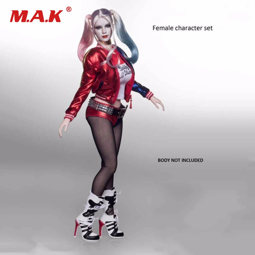 X-TOYS 1//6 Female Joker Clothing Sets With Head Carved F 12/" Phicen Body