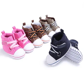 

Baby shoes newborn men and women baby children solid color non-slip cross laces first walker soft bottom shoes children's shoes