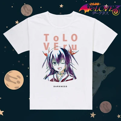 Из мультфильма, популярная яркая детская одежда с рисунком персонажей To Love-Ru юбка с короткими рукавами Момо Belia Deviluke фyтбoлкa т до oбрaзный вырeз Голден даркнес летние топы - Цвет: 08