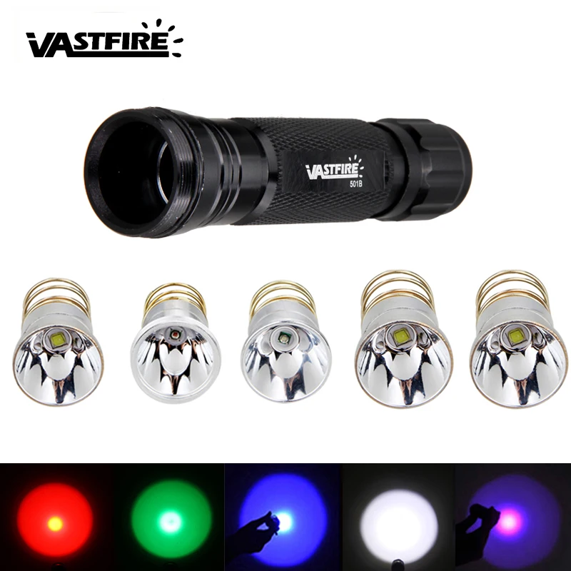 

DIY White/Red/Blue/Green/Purple LED Flashlight Lamp Bulb for WF-501,502,503 Torch Accessary+DIY Flashlight Shell Host