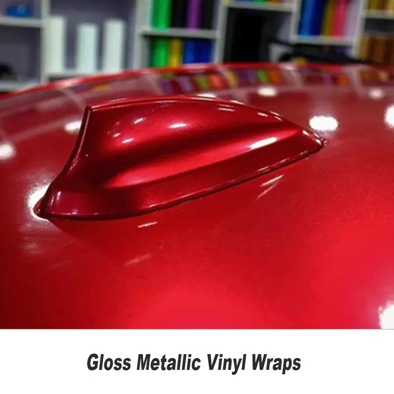 Full Body Wrap Gloss Vinyl Wrapping My Car Metallic Red Glossy Metallic 1.52M*20M/roll gloss