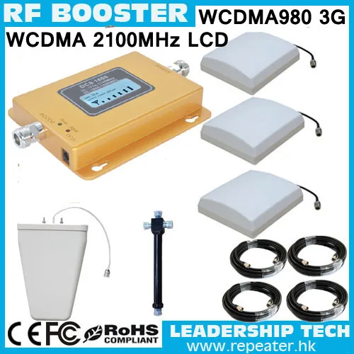 

Free shipping RF WCDMA980 W-CDMA 2100mhz 3G LCD cell/mobile phone repeater booster detector repetidor indoor panel antennas
