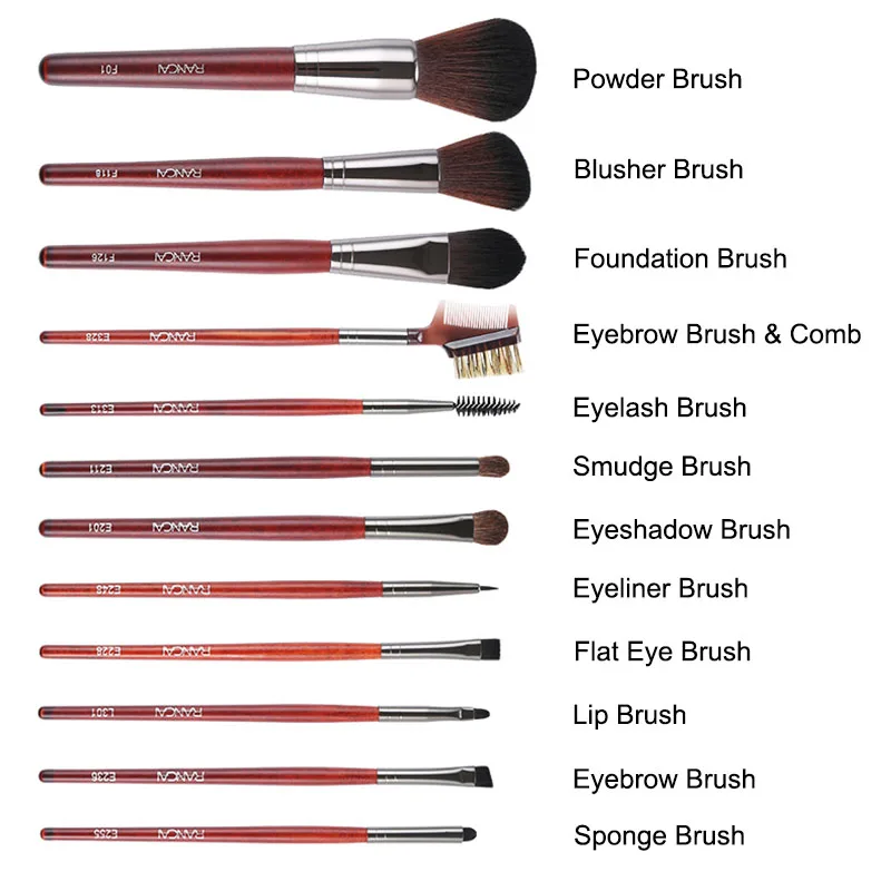 12pcs Makeup Brushes Set Powder Foundation Blusher Concealer Eyeshadow Eyecomb Brush (8)