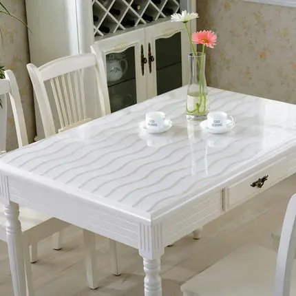 PVC Waterproof Anti-Hot Tablecloth Soft Glass Transparent Table Cover Plastic Table Mats Dining Table Kitchen Home Decor ZM193