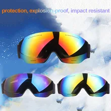 Анти туман очки унисекс один драйвер Регулируемая пряжка зимние спортивные большие видения ветрозащитные лыжные очки мужские и женские уличные