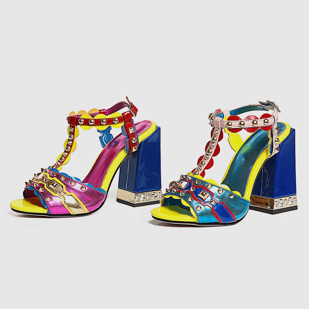 RIBETRINI/Новые Роскошные брендовые сандалии г. женские летние вечерние туфли из натуральной кожи, большие размеры 33-43 Женская обувь на высоком каблуке