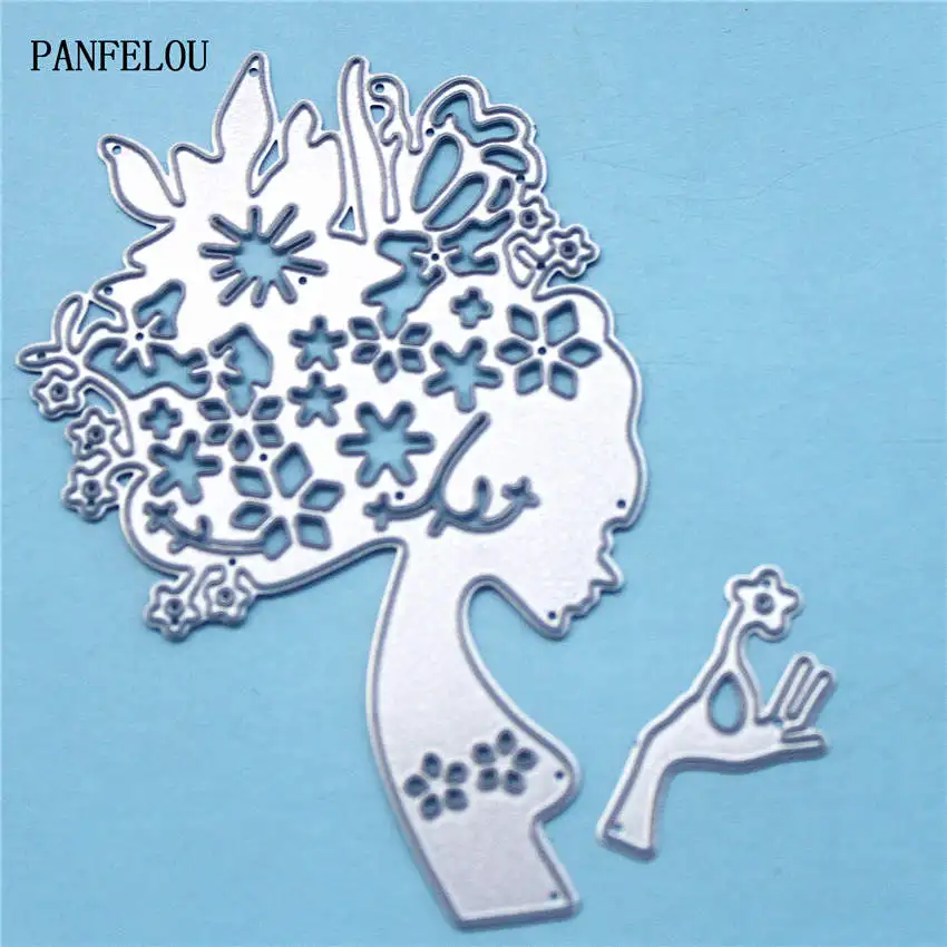 

PANFELOU Metal craft kerchief lady paper die cutting dies for Scrapbooking/DIY Christmas wedding Halloween Greeting cards