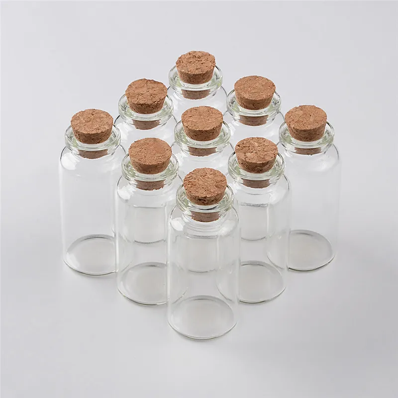 27*58*12.5mm 20ml Glass Bottles With Cork Small Transparent Mini Empty Glass Vials Jars 100pcs/lot