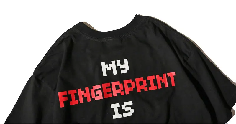 Fingerprint Pixel Printed Tees Shirts 4