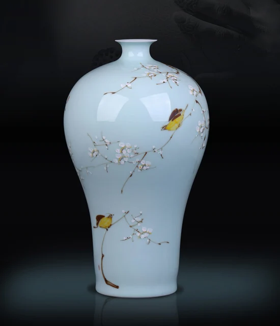 Hand painted plum and bird vase  handmade Jingdezhen antique porcelain 3