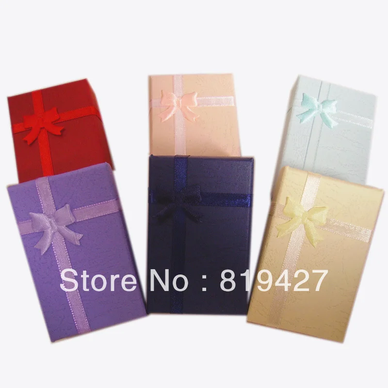 

Wholesale 24pcs/Lot multi Colors 5x8x2.5cm Jewelry Set Box Necklace/Earrings/Ring Box Jewelry Packaging Box Free Shipping