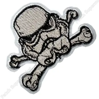 

RETRO STAR WARS Storm Trooper Helmet Cross X Bones MOVIE Emo Goth Punk Rock Embroidered IRON ON and SEW ON Patch Badge
