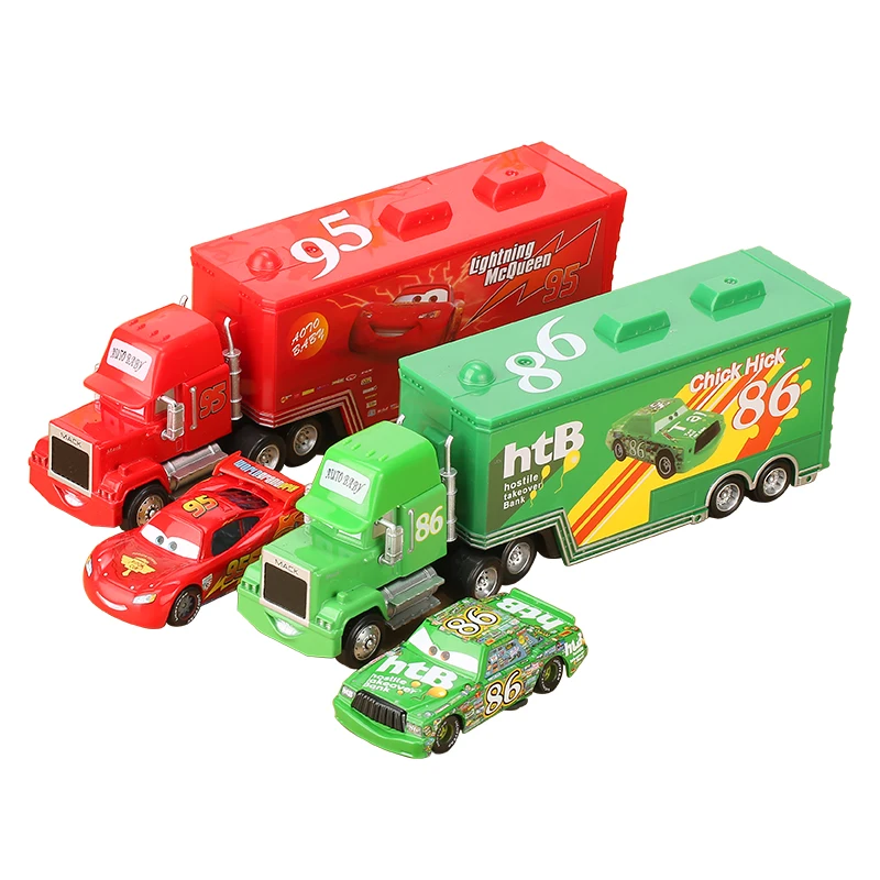 

Disney Pixar Cars 3 2Pcs/Set Lightning McQueen Truck Uncle Mack The King Doc Huston 1:55 Diecast Metal Alloy Model Car Toys Boys