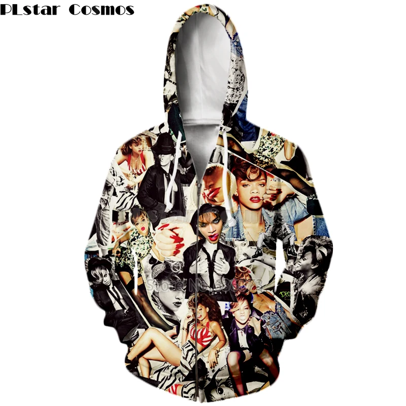 PLstar Cosmos Brand clothing 2020 New Fashion Hoodie Rihanna Funny character collage 3D Print Men's