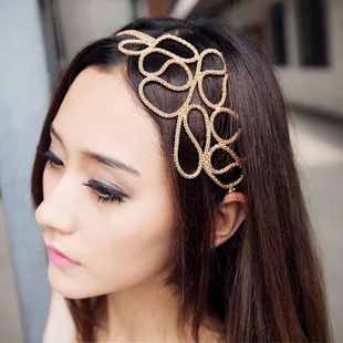 

New Fashion Gold Hollow Out Knit Hairbands for Women Hair Accessories