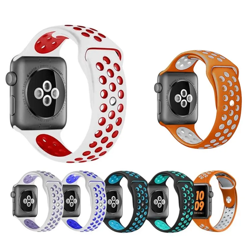 

Fashion Soft Silicone Band for Apple Watch iWatch Series 1 2 3 4 Sport Bracelet Replacement Wrist Watchbands 44mm 42mm 38mm 40mm