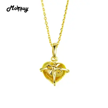 

MoBuy MBNI017 Heart Cut Natural Gemstone Citrine Bow Necklaces & Pendants 925 Sterling-Silver-Jewelry 14K Yellow Gold Plated