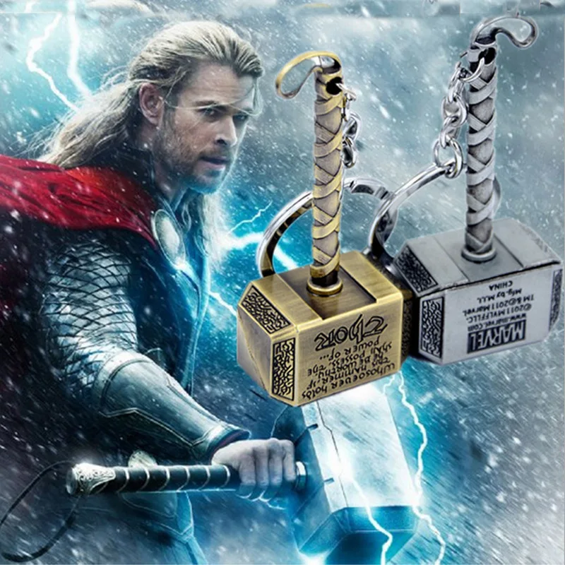 Мстители Marvel молоток Mjolnir брелок новый оловянный игрушка цепочка Тора кольцо для