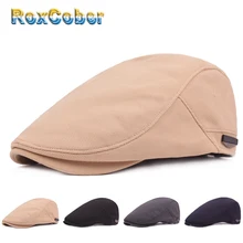 RoxCober Модная хлопковая кепка газетчика головные уборы Плющ Гольф вождения солнцезащитные плоская кепка таксиста Кепки осунувшийся Блиндер для Для мужчин женские береты homme
