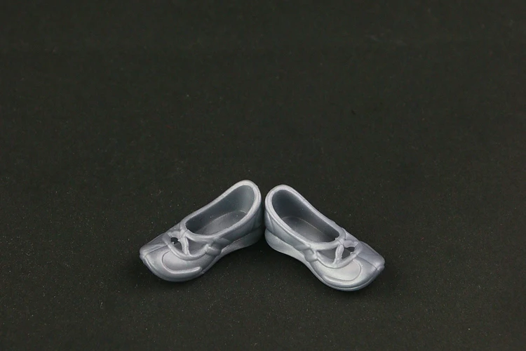 Doll Shoes Doll Accessories 10 pair / lot Fashion Gray Dance Shoes For Barbie Doll 3 Style Shoes