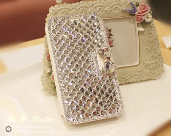 

Bling Luxury Bow tie Rhinestone Diamond For LG X Cam X Screen X max X style Nexus 5 Fashion holster wallet flip leather case