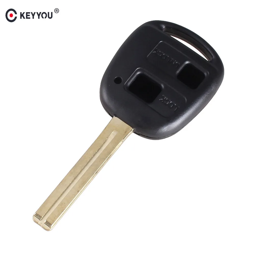 KEYYOU 2 кнопками, ключ для Lexus GX470 RX350 ES300 RX300 RX400h SC GS v-образной КРЕПЕЖНОЙ ПЛАСТИНОЙ LS с 46 мм(в самом широком месте дистанционного ключа оболочки автомобильный ключ чехол для ключей