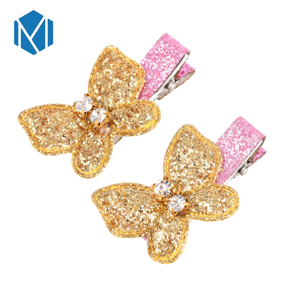 Заколки для волос M MISM One Pair лидер продаж блестящие заколки с бабочками девочек
