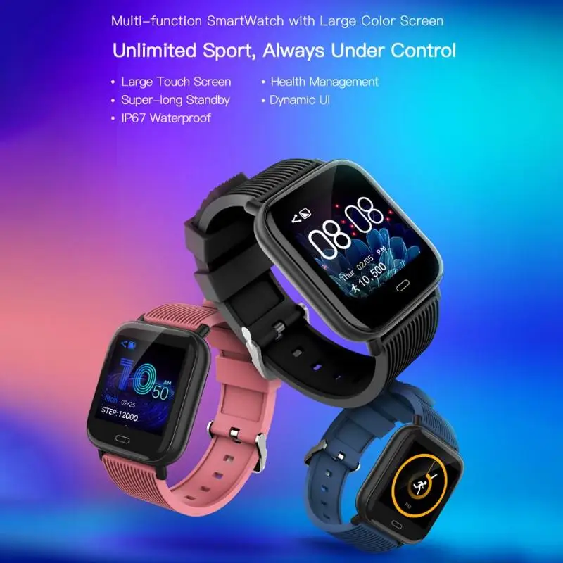 

Blood Oxygen Smart Watch Men Women Bluetooth Pedometer Bracelet Heart Rate Monitor Digital Watch For Android IOS 1.3 Inch
