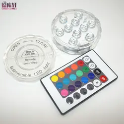10 светодиодный водонепроницаемый подводный светодиодный RGB огни AAA питание от батарей Водонепроницаемый IP68 лампы для бассейна легкий танк