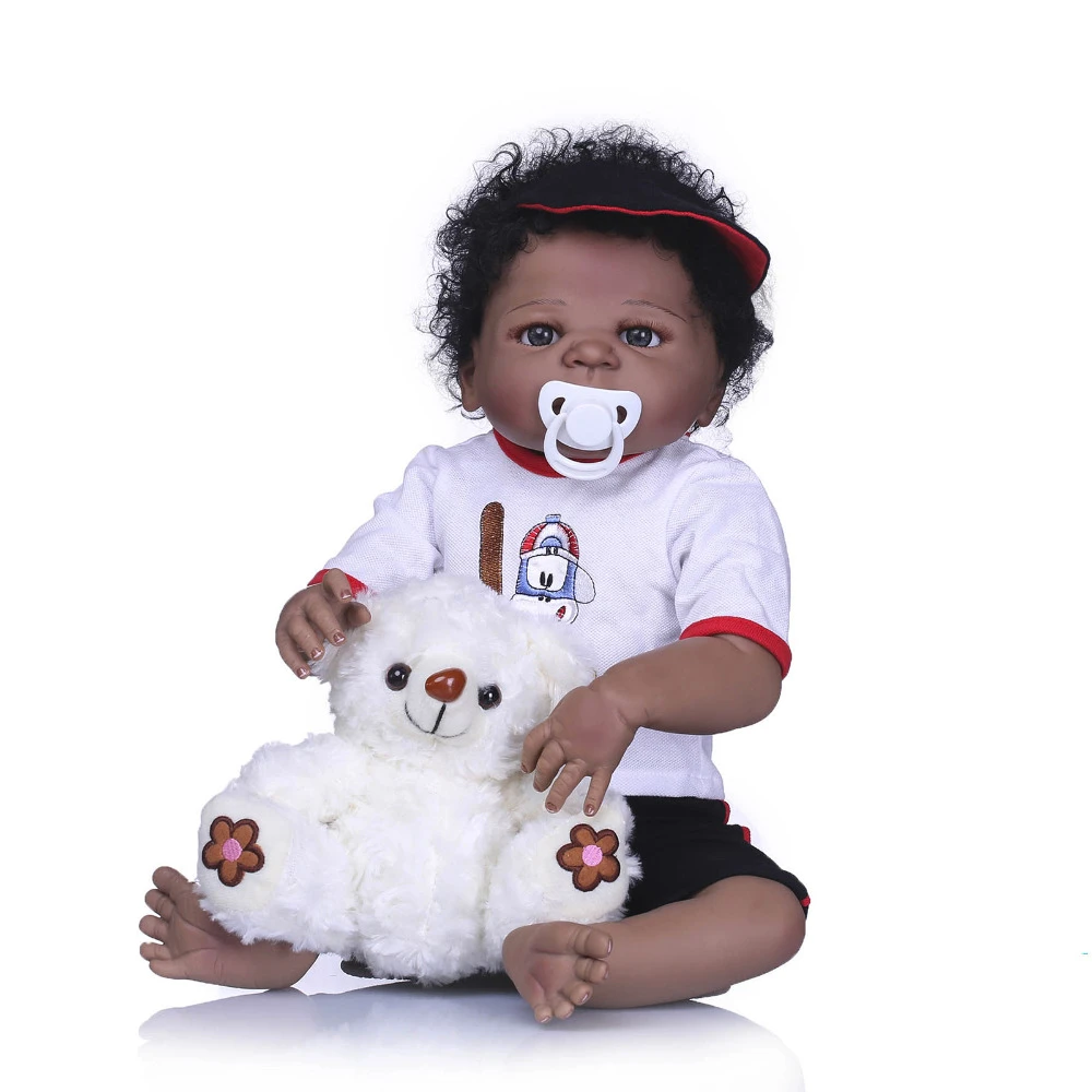 Nicery 22inch 55cm Bebe Reborn Doll Indian Style Hard Silicone Boy Girl Toy Reborn Baby Doll Gift For Child White Clothes Bear Dolls Aliexpress