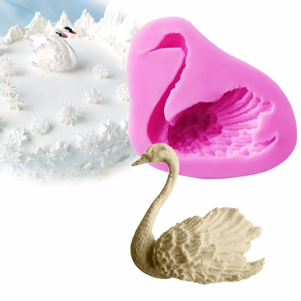 

Swan Shape 3D Fondant Silicone Mold Candle Chocolate Soap Moulds Sugar Craft Tools Bakeware Size:6.8 x 6.2 x 1.6cm