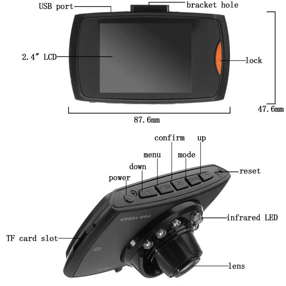 Мини Портативный полный DH 1080P Автомобильный видеорегистратор g-сенсор Автомобильный видеорегистратор регистратор с ночным видением