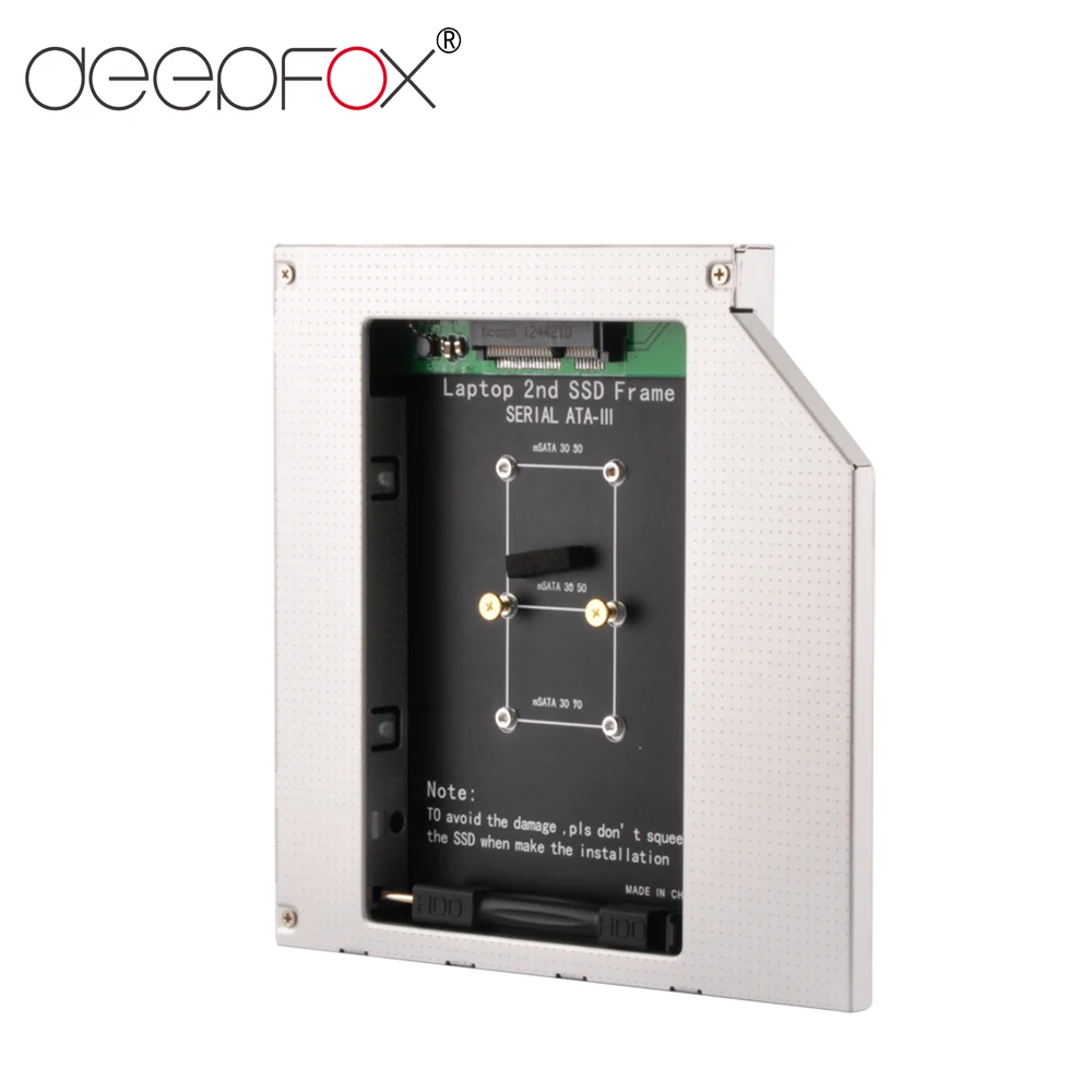 DeepFox 2nd HDD Caddy 9,5 m SATA to mSATA 3,0 SSD чехол HDD жесткий диск чехол DVD/CD-ROM Оптический отсек для ноутбука