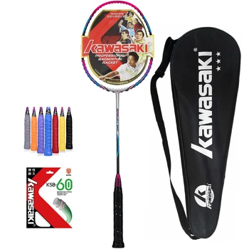 

Super Light 6u Kawasaki Nano Carbon Fiber Badminton Racket Aerofoil Frame 6800 Badminton Racquet Strung With Grip Bag