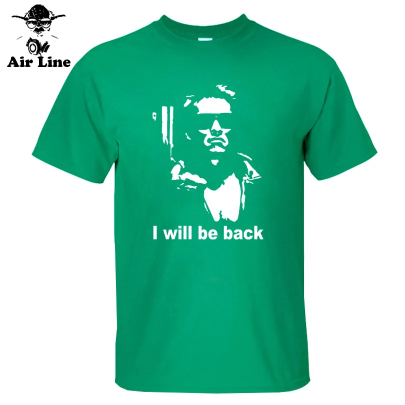 Летний Терминатор, Арнольд Шварценеггер я буду обратно Футболка Мужская хлопковая футболка с принтом с коротким рукавом - Цвет: 3