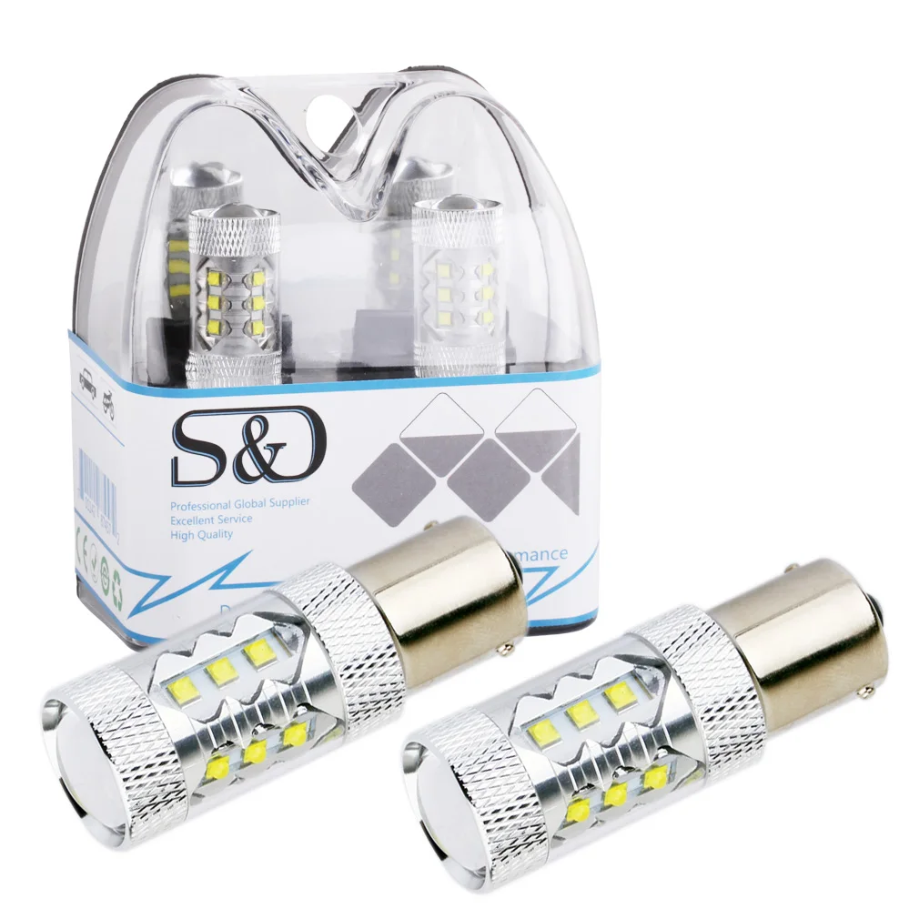 2PCS 1156 BA15S 80W Cree Led Chips car Fog Bulb P21W font b Lamp b font