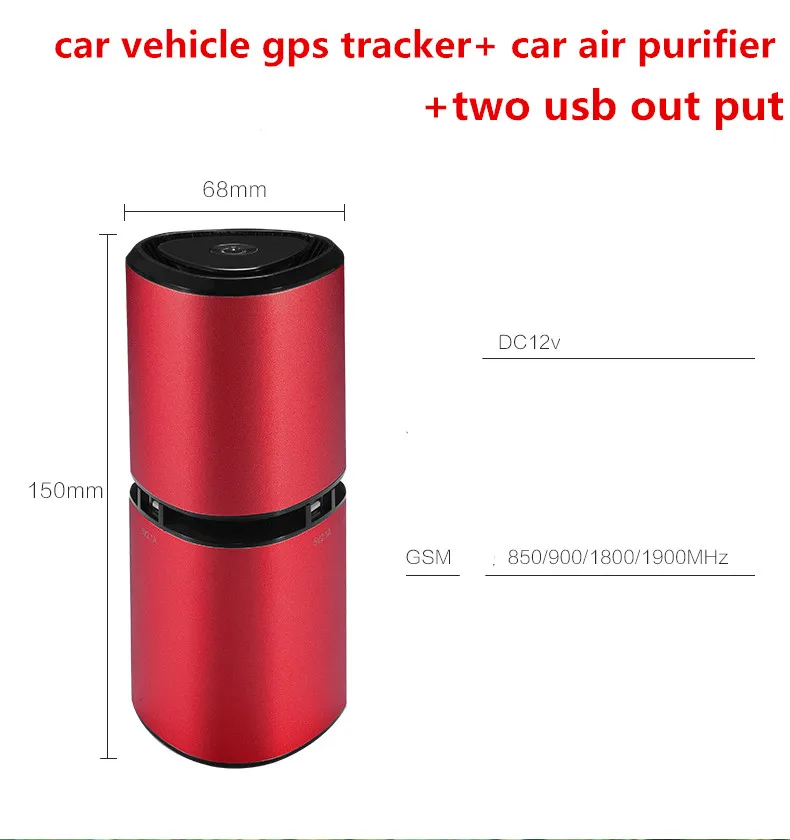 Автомобиль очиститель воздуха + автомобиля GPS трекер + вместе формальдегида удаления freash Air GPS аксессуар для автомобиля и с двумя USB из 12 В