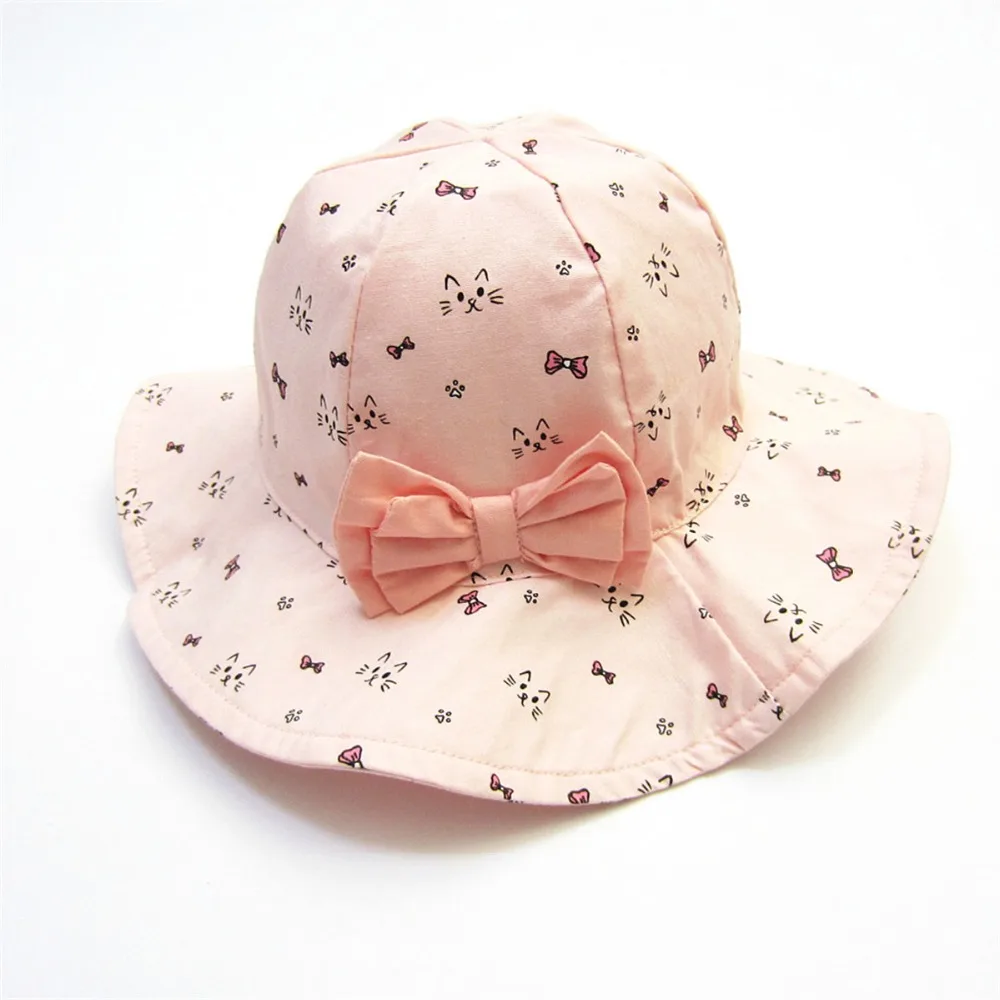 

Girl's Sun Hat Baby Pink large Hat Flower Deco Kids Cap Spring Fashion Summer Hat