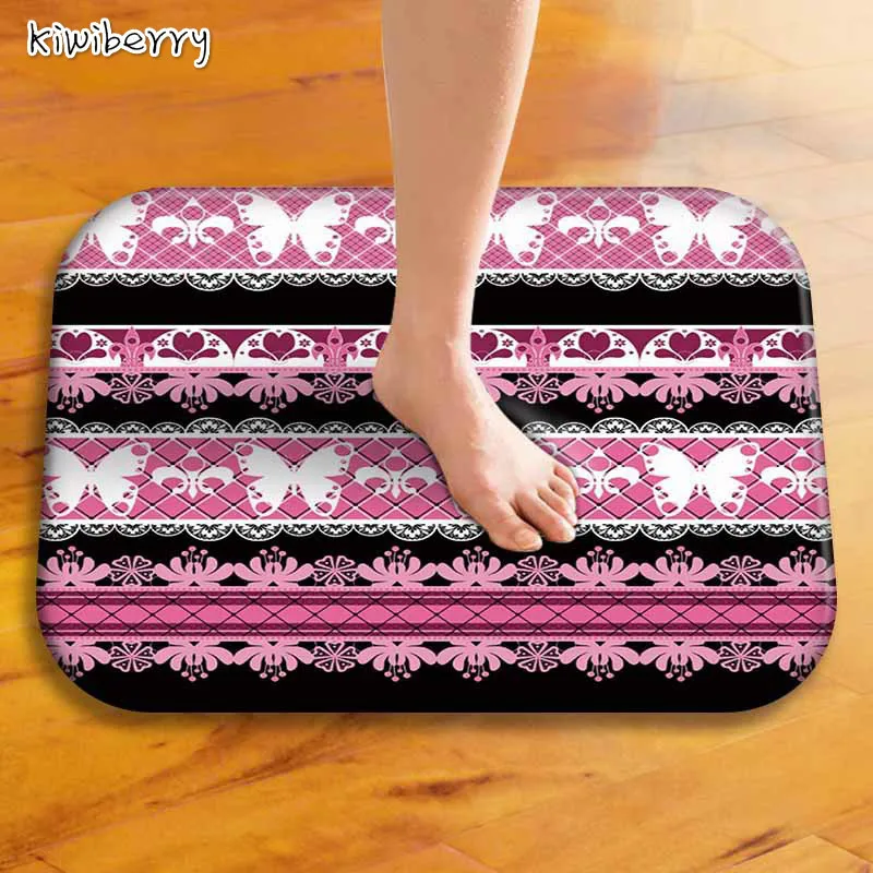 

Fashion Pattern Area Rug Bathroom Non-slip Doormat Flannel Home Entrance Toilet Anti Sand Mat House Decor Tapete Para Cozinha