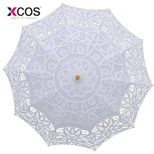 Модный кружевной зонтик от солнца, зонтик с вышивкой для невесты, белый свадебный зонтик Ombrelle Dentelle Parapluie Mariage SA854