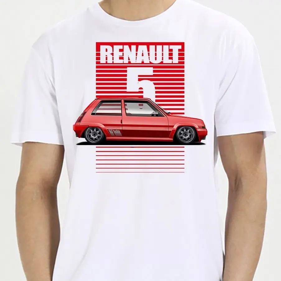 2018 Fashion Summer T-shirt France Classic Legend Car Renault 5 Tees Casual  Short Sleeve