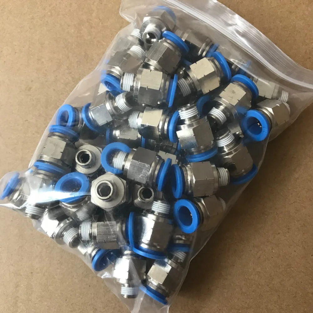 

PC 1/4-N01 tube size 1/4-1/8 NPT thread brass male pneumatic airline fittings