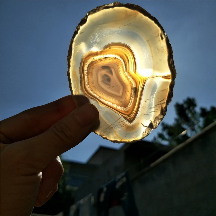 

Unique Natural Crystal Gem Stone Rough Agate Slice for Coaster very beautiful at sunshine agate specimen nature stones