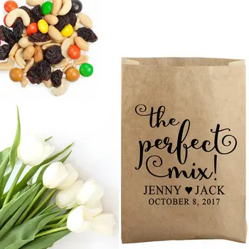 

personalized The Perfect Mix Stamp Wedding candy Buffet treat gift bar bags BIRTHDAY Bridal Shower Bakery Cookie Favors packets
