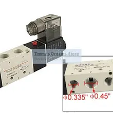 Высокое качество 1/4 ''4V220-08 5 способов 2 Позиции Air Управление электромагнитный Клапан Dual Head dc12v или dc24v