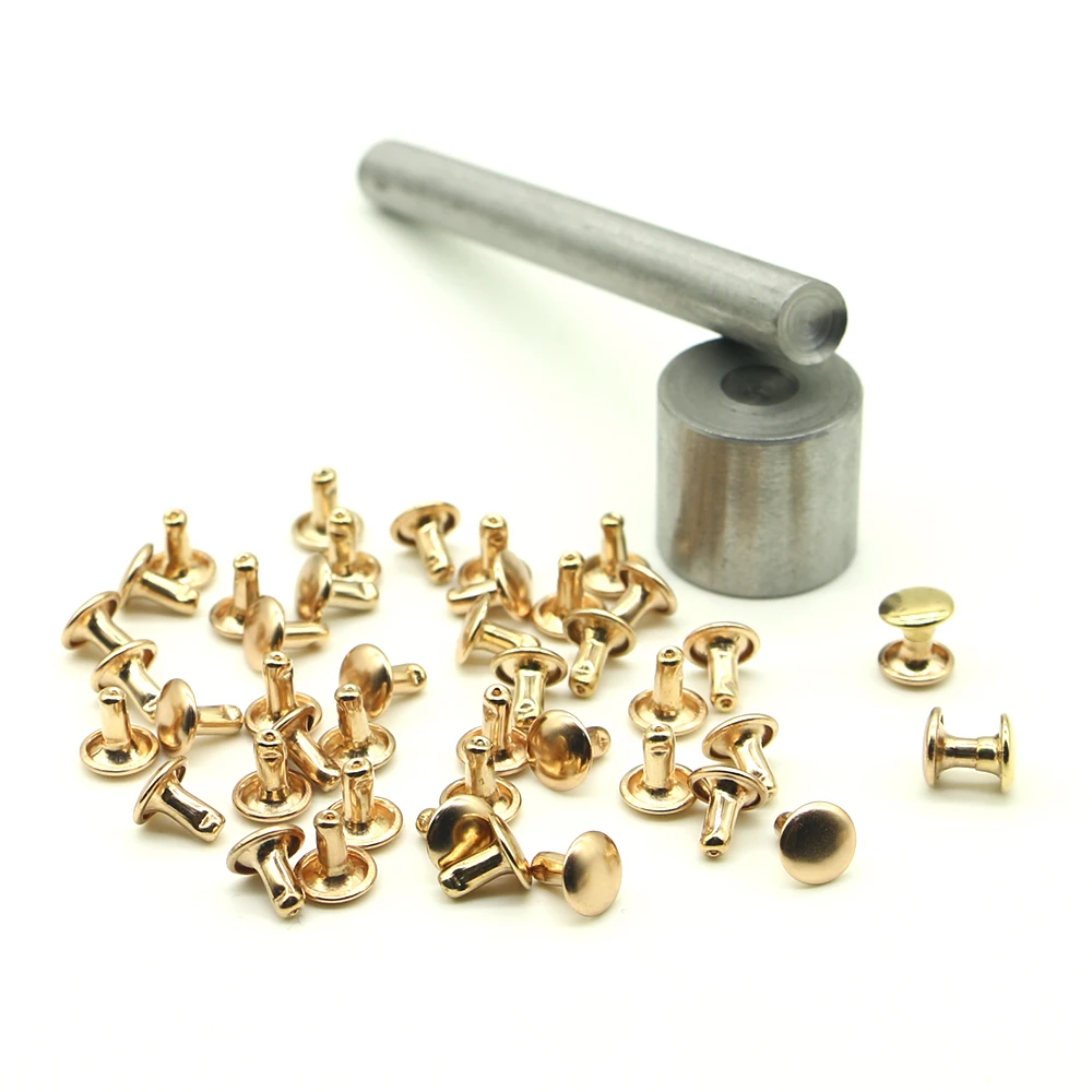 50pcs/pack high quality double sided nails arc round head plating clothing shoes decoration rivets print fixing round rivets