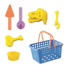 7Pcs/set Summer Sand Beach Toy Colorful Dinosaur Skeleton Bone Castle Sand Mold Basket Outdoor Water Playing Classic Kids Toys цена 7Pcs/set Summer Sand Beach Toy Colorful Dinosaur Skeleton Bone Castle Sand Mold Basket Outdoor Water Playing Classic Kids Toys цены онлайн
